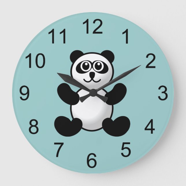 Relógio Grande Panda Bear Animal Wall Clock (Frente)