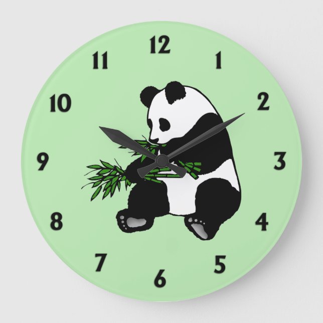 Relógio Grande Panda Gigante Verde (Frente)