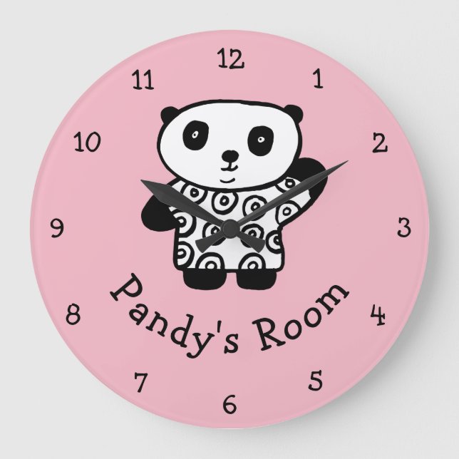 Relógio Grande Pandy o Panda Personalizado (Frente)