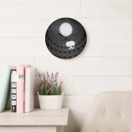Relógio Grande Pantheon Light Skull Roma Itália Preto e Branco