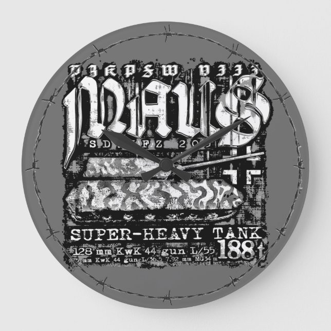 Relógio Grande Panzer VIII Maus (Frente)