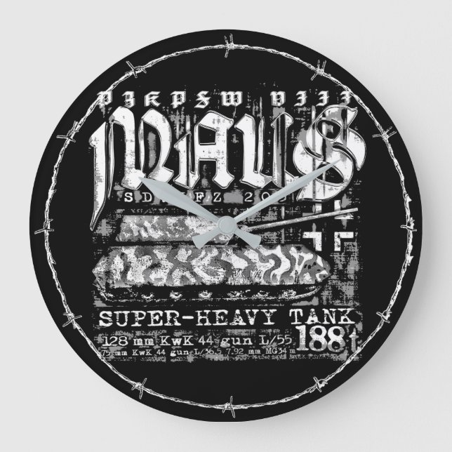Relógio Grande Panzer VIII Maus (Frente)
