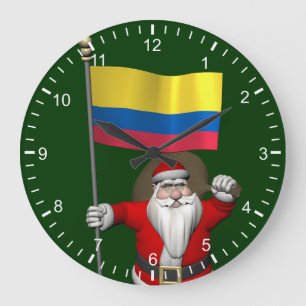 Relógio Grande Papai Noel Com Alferes Da Colômbia