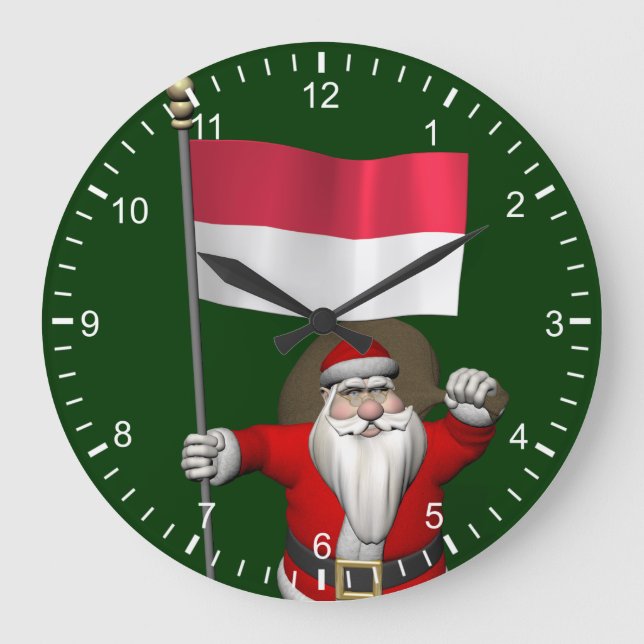 Relógio Grande Papai Noel Com Alferes Da Indonésia (Frente)