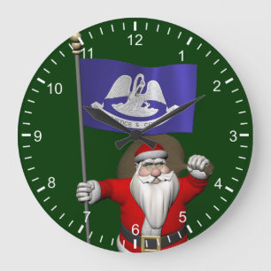 Relógio Grande Papai Noel Com Alferes Da Louisiana