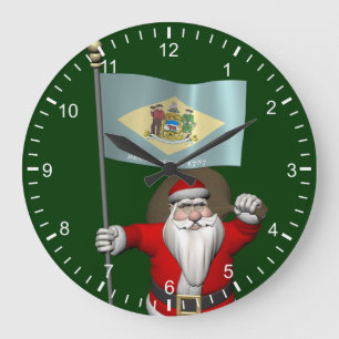 Relógio Grande Papai Noel Com Alferes De Delaware
