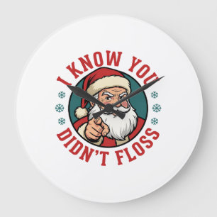 Relógio Grande Papai Noel Engraçado Não Usou Fio Dental Dentista