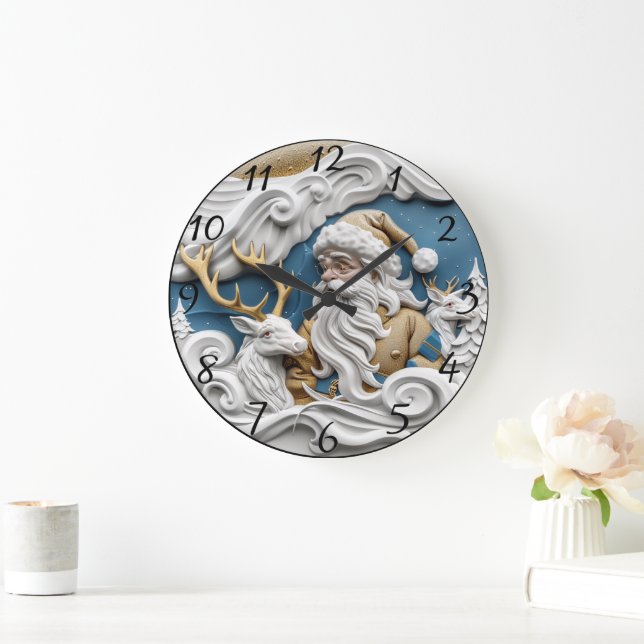 Relógio Grande Papai Noel na véspera de Natal (Lar)