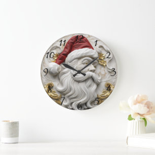 Relógio Grande Papais noeis alivio arte comemorando o Natal