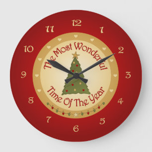 Relógio Grande Papais noeis Árvore de Natal
