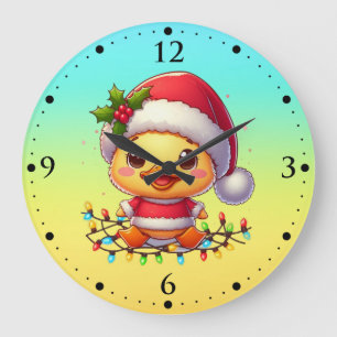 Relógio Grande Papais noeis de Cartoon de Pato de Natal Bonito-68