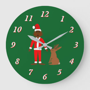 Relógio Grande Papais noeis Sasquatch e Jackalope Christmas