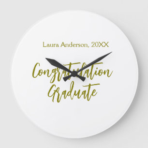 Relógio Grande Parabéns graduado nome dourado turma 20XX si