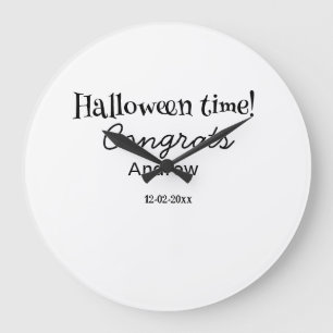 Relógio Grande Parabéns no Halloween adicionar nome data ano grad