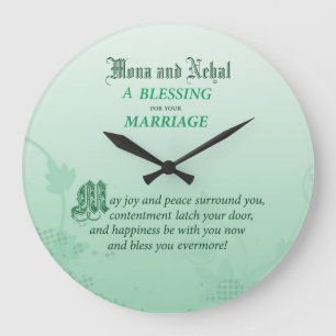 Relógio Grande Parabéns pelo Casamento Bênção Nome Personalizável