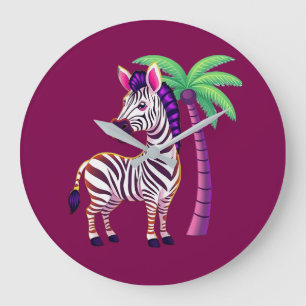 Relógio Grande Paraíso da Zebra Neon