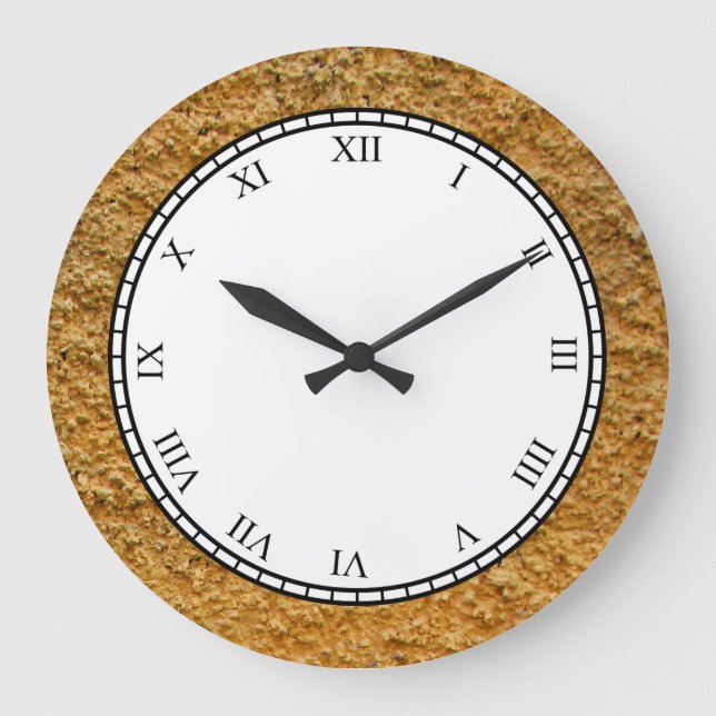 Relógio Grande Parede amarela crua áspera da construção de Beton (Frente)