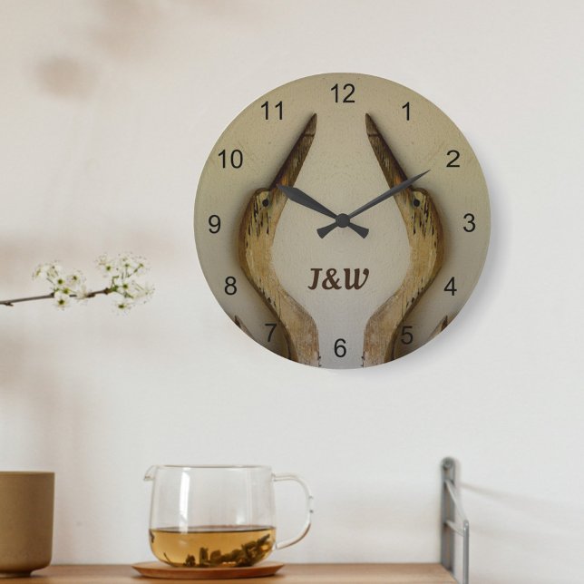 Relógio Grande Parede de acrílica costeira russa de Herons meteor (Criador carregado)