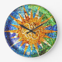 Park Guell mosaicos Wall Clock
