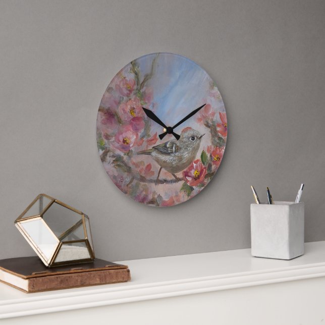 Relógio Grande Pássaro Estrelinha-preta (Escritório)