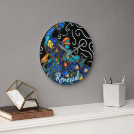 Relógio Grande Pássaro Pêssego Pêssego Quimico Personalizado