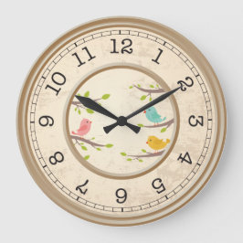 Relógio Grande Pássaros de Cartoon Bonitos Crianças