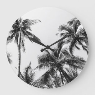 Relógio Grande Pasta branca Pálida de Árvore Palm