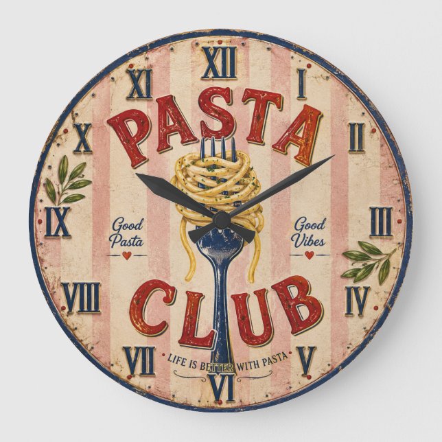 Relógio Grande Pasta Club Vintage Kitchen (Frente)