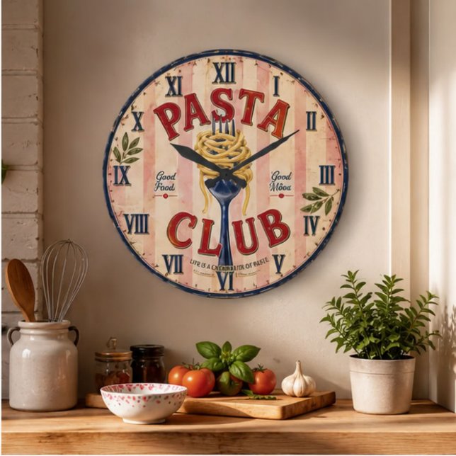Relógio Grande Pasta Club Vintage Kitchen (Criador carregado)