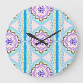 Relógio Grande Pastel Dream Boho Geometric Kaleidoscope