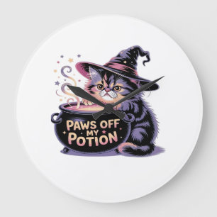 Relógio Grande Patas Fora da Minha Poção, Kawaii Halloween Bruxa