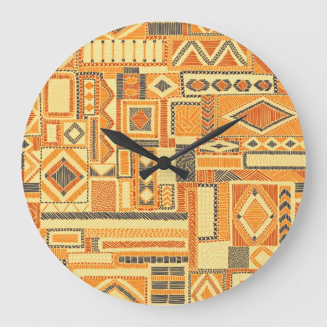 Relógio Grande Patchwork da Boêmia bordada - padrão perfeito (Frente)