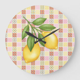 Relógio Grande Patchwork Lemon