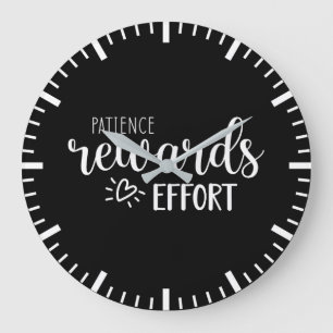 Relógio Grande Patience Rewards Effort, Hustle Success Gym