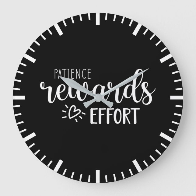 Relógio Grande Patience Rewards Effort, Hustle Success Gym (Frente)