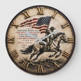 Relógio Grande Patriotic Cowboy Abraham Lincoln Quote