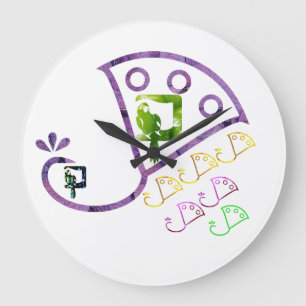 Relógio Grande pavão e papagaio