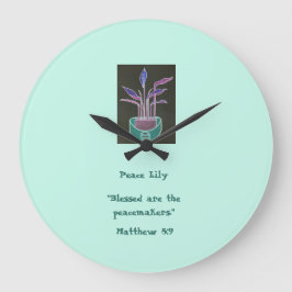 Relógio Grande Peace Lily