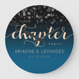 Relógio Grande Peach Oceanic Blue Casado Um Novo Capítulo