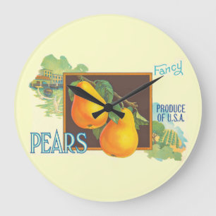 Relógio Grande Pears Vintage Crate Wall Clock