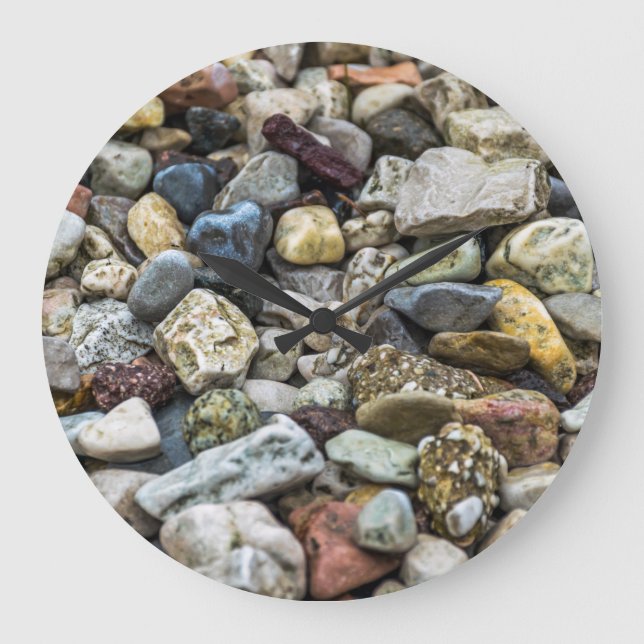 Relógio Grande Pebbles on a beach wall clock (Frente)