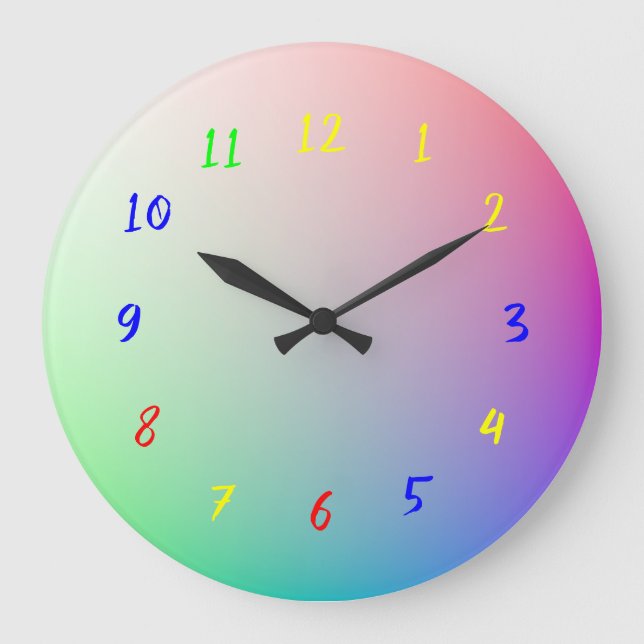 Relógio Grande Peças de Quebra-Cabeça Personalizadas Coloridas, F (Frente)