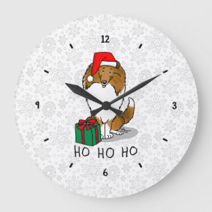 Relógio Grande Pecuária Shetland de Santa Hat (sable) de Natal