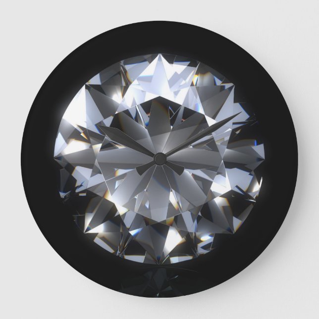 Relógio Grande Pedra de diamante: faísca do espaço negro. (Frente)