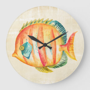 Relógio Grande Peixe de Aquário Colorido