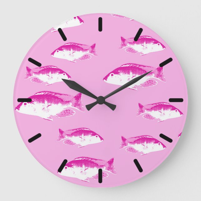 Relógio Grande Peixe rosa (Frente)