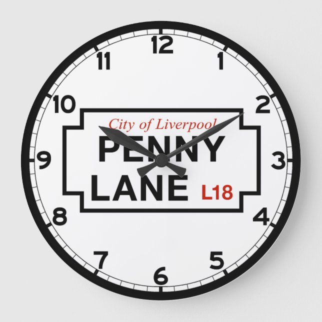 Relógio Grande Penny Lane, Street Sign, Liverpool, Reino Unido (Frente)