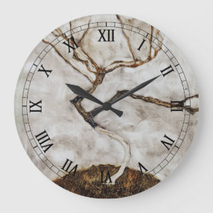 Relógio Grande Pequena árvore no outono tardio de Egon Schiele