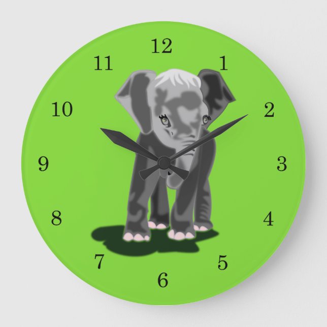 Relógio Grande Pequeno Elefante (Frente)