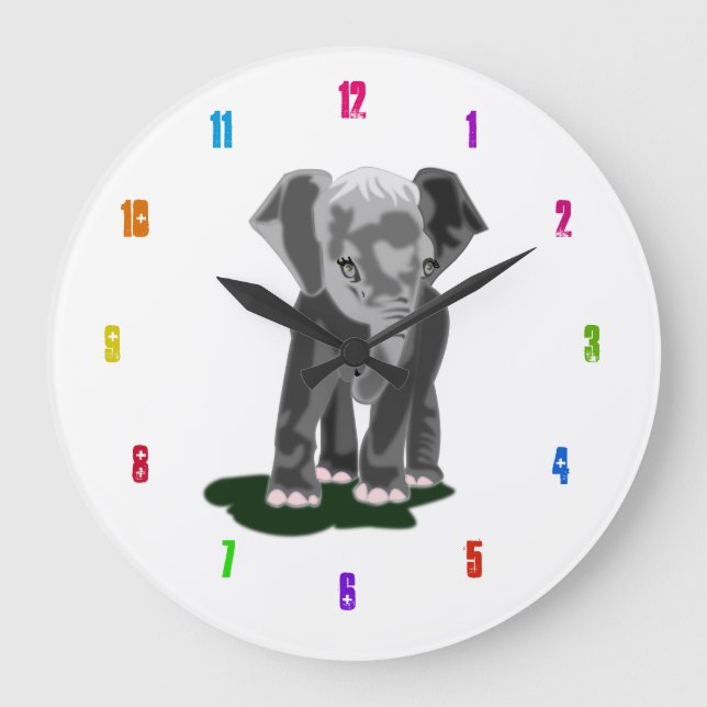 Relógio Grande Pequeno Elefante - (Frente)